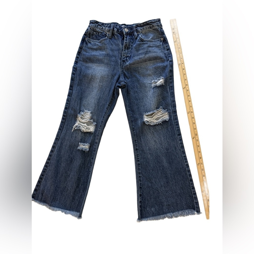 YMI high rise, distressed, cropped leg jeans. Size 5/27 - Picture 2 of 10